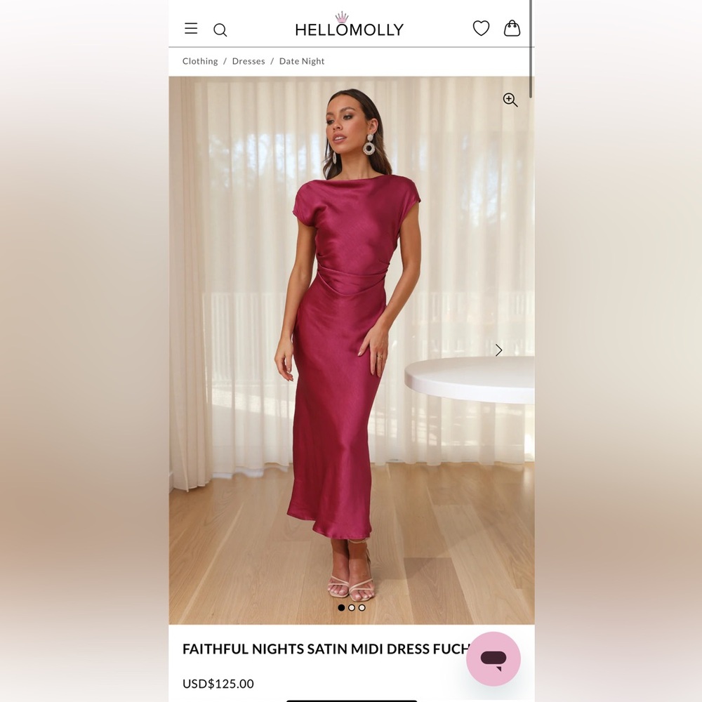 Elegant Satin Cap Sleeve Cowl Back Ruched Waist Wedding Guest Midi Dress Gown✨ - Picture 7 of 7